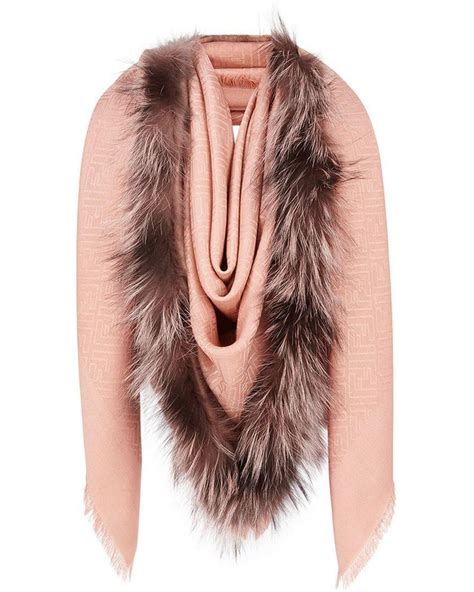 fendi touch of fur shawl - pink|Fendi Touch Of Fur Shawl in Pink .